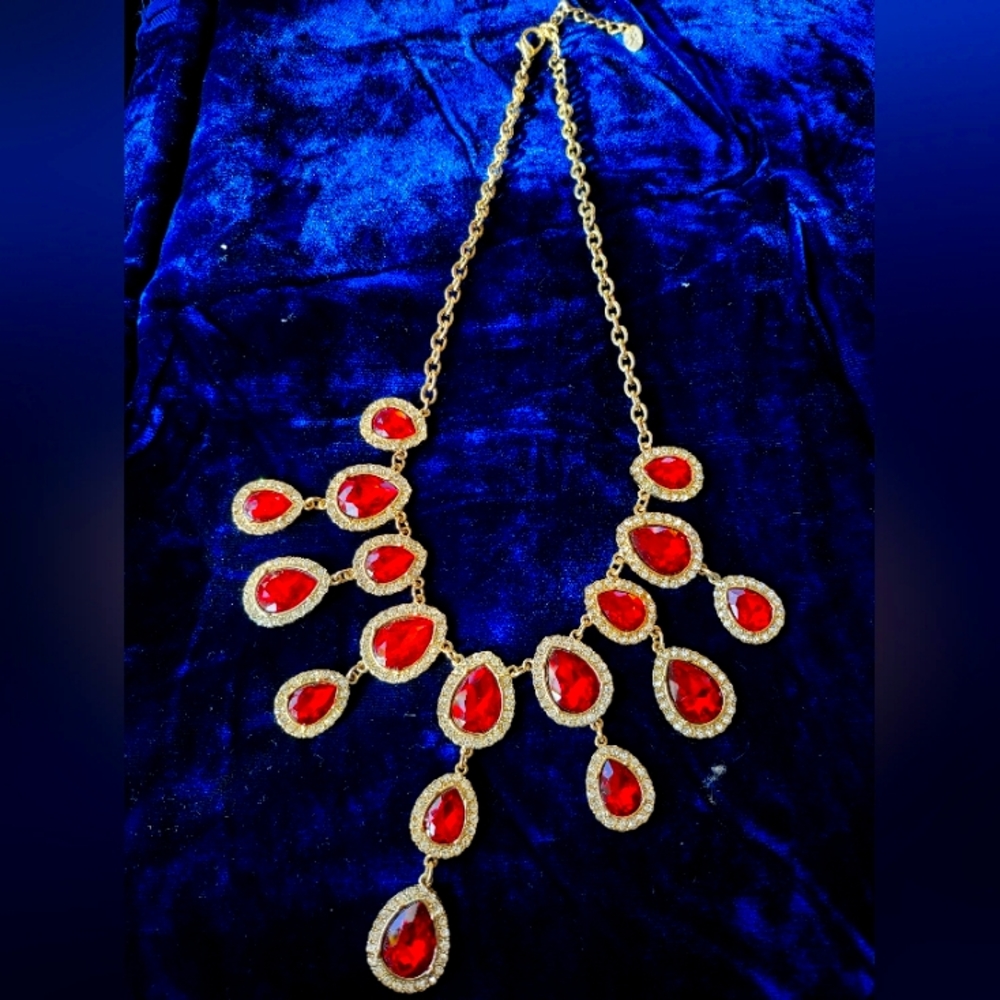 Ruby Crystal Necklace - image 1